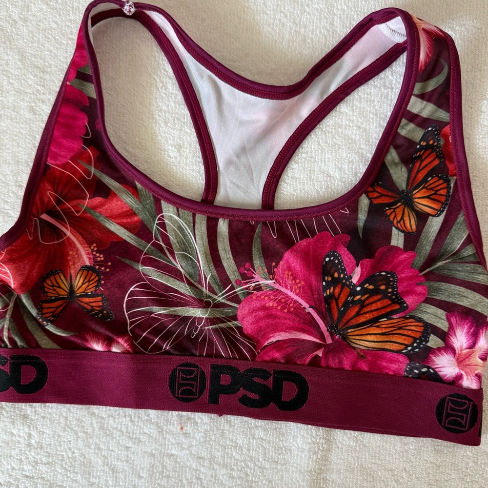 PSD Red Sports Bra Medium Support Floral